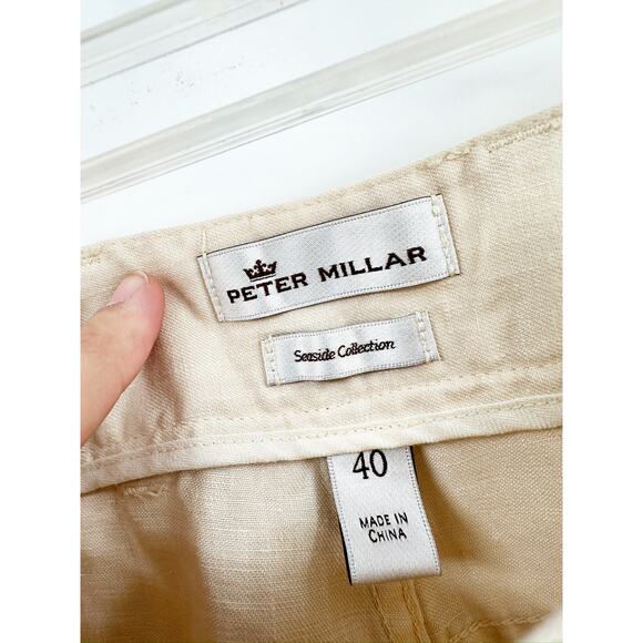 Peter Millar Seaside Collection 100% Linen Cream Pants 40 - Picture 5 of 5